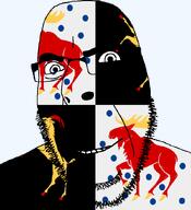 angry animal country county elk flag flag:gävleborg glasses goat gävleborg hair looking_to_the_left smile soyjak stubble sweden teeth thick_eyebrows transparent_background variant:cobson // 775x849 // 111.4KB