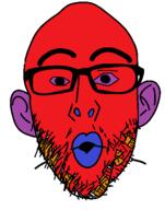 animated colorful ear glasses hue_shift open_mouth soyjak stubble thick_eyebrows variant:nojak // 396x504 // 316.1KB