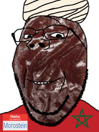 brown_skin clothes eyebrows fez flag:morocco hat hello_my_name_is_(sticker) looking_at_you low_effort meta:namefags morocco morostein_(user) name_tag nose raisin raisinskin smile stubble subvariant:wholesome_soyjak teeth text transparent_background variant:gapejak wrinkles // 1080x1440 // 259.9KB