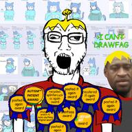 artist:shemmysloota autism_patient_award award blond deviantart drawfag gemma george_floyd meta:tagme nate soyjak stubble subvariant:soyak_front text variant:soyak // 1280x1280 // 1.4MB