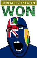 ahegao emerald featured flag:turks_and_caicos_islands gem glasses green green_eyes hair looking_up open_mouth schlog_color_event soyjak soyjak_blog stubble teeth text threat_level_green turks_and_caicos_islands united_kingdom variant:cobson won // 721x1115 // 179.9KB