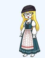 anime barefoot beanie blush closed_mouth dress female germanic glasses necklace soyjak variant:soytan western_europe // 896x1152 // 312.5KB
