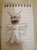angry artist:Rhubarb_15 bloodshot_eyes crying drawfag eyebrows full_body notebook oekaki paper redraw selfish_little_fuck traditional_media tranny_artstyle variant:cryboy_soyjak vein watermark // 3000x4000 // 541.6KB