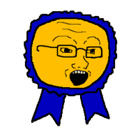award blue_ribbon eyebrows face forehead_wrinkles gaping_mouth glasses lazy_edit_i_did_in_2_seconds variant:soyak wrinkles yellow_eyes yellow_teeth // 247x252 // 9.1KB