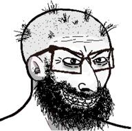balding beard glasses grin hairy judaism large_nose schizo smile soyjak variant:nujak // 257x256 // 18.7KB