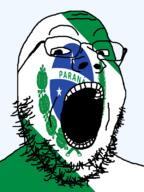 brazil flag flag:paraná glasses looking_at_you open_mouth paraná portuguese_text soyjak star_(symbol) stubble teeth text transparent_background variant:gapejak // 600x800 // 90.5KB