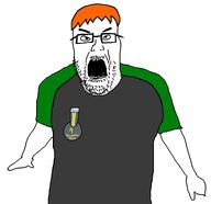 angry badge chris-chan clothes glasses mustache open_mouth orange_hair sean stubble variant:cwcjak // 766x743 // 25.5KB