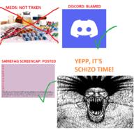 discord glasses hair meds open_mouth schizo schizophrenia soyjak stubble subvariant:schizojak text variant:markiplier_soyjak // 1184x1156 // 387.2KB