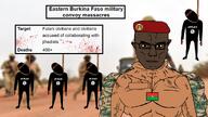 ack africa bald blood brown_skin buff burkina_faso clothes flag:burkina_faso fulani full_body glasses hanging hat ibrahim_traore isis massacre muscles nigger rope shirtless smile subvariant:muscular_chud variant:bernd variant:chudjak wikipedia // 1280x720 // 685.9KB