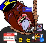 'p OfficerSlappy(uttpfag) bloodshot_eyes crying cucktube cumtube foodist gaytubr jartycuck jewtube open_mouth rope soyjak suicide tongue uttp variant:bernd yfga // 768x719 // 221.1KB