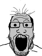 balding glasses grey hair npc open_mouth soyjak stubble variant:markiplier_soyjak // 600x800 // 24.1KB