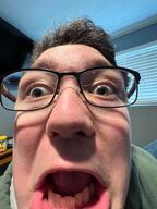 glasses irl open_mouth series:irl_soyjaks teeth variant:dylanjak // 960x1280 // 151.7KB