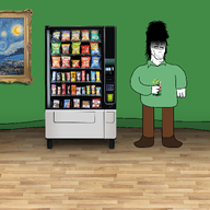 ancient brown_skin caveman fat floor green_shirt green_wall holding_sproke jimbo_(namefag) meta:namefags meta:not_oc meta:tagme museum nusoi painting rock rocks series:nusoi_neanderthal_adventures sproke stone subvariant:hunky_twink_sex_machine variant:alicia variant:mulletjak vending_machine wearing_hide wearing_leaf // 2000x2000 // 2.0MB