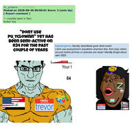 award double_chin glasses hair hello_my_name_is_(sticker) meta:namefags muscles ribbon shitskin squidward text tolyatangerine_(user) trevor(user) variant:chudjak variant:gapejak won // 2827x2827 // 975.9KB