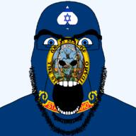 angry beard blue_eyes facial_mark flag flag:idaho flag:israel forehead_mark glasses idaho israel looking_at_you open_mouth queen_of_spades soyjak spade star_of_david state stubble subvariant:cobson_front2 subvariant:spadeson text thick_eyebrows united_states variant:cobson // 800x800 // 169.7KB