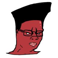 angry closed_mouth darnell glasses hair picos_school red_skin soyjak variant:chudjak // 458x456 // 21.5KB