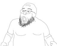 arm beard clothes ear fat glasses hand open_mouth soyjak variant:vaushjak vaush // 1883x1542 // 213.1KB