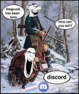 2soyjaks closed_eyes crying discord ear glasses laughing open_mouth soyjak speech_bubble stubble subvariant:splicejak text tranny variant:cobson variant:impish_soyak_ears // 1080x1285 // 1.6MB