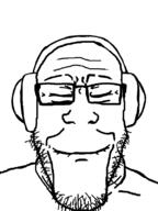 glasses headphones smirk soyjak stubble variant:markiplier_soyjak // 600x800 // 36.1KB