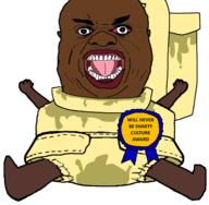 accessory artist:bulgarian award bald brown_skin diaper eyebrows lips nigger_lips pedophile piss poop skibidi_toilet skibidi_toilet_pedo_nigger subvariant:pissbaby teeth toilet tongue variant:aaaggghhh // 7400x7260 // 3.4MB