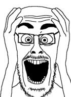 bald beard front_facing glasses hand hands_up open_mouth variant:cutejak // 437x599 // 7.3KB