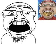 fgteev glasses mustache open_mouth soyjak stubble traced variant:coinjak // 1000x799 // 401.4KB