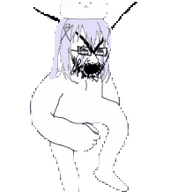 angry animated anime bloodshot_eyes blue_hair chino_kafuu crying dance glasses gochiusa hand large_eyebrows leg open_mouth selfish_little_fuck soyjak stubble tippy variant:cryboy_soyjak // 218x286 // 382.0KB