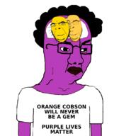 3soyjaks black clothes glasses hwnbag nigger orange_skin purple_skin rentfree smug t-shirt variant:chudjak variant:cobson // 1082x1082 // 133.7KB