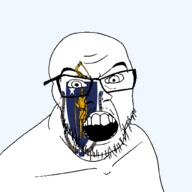 angry bow flag flag:massachusetts glasses hair holding_object latin_text looking_at_you massachusetts mustache open_mouth soyjak star_(symbol) state stubble sword teeth text transparent_background united_states variant:feraljak // 1500x1500 // 148.2KB