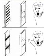 2soyjaks arm open_mouth pointing soyjak stubble variant:two_pointing_soyjaks // 640x821 // 58.5KB