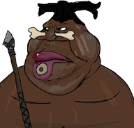 africa black_skin bone closed_mouth hair holding_object piercing shadow spear variant:meximutt white_background // 888x849 // 43.3KB