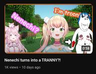 anime arm blue_hair closed_mouth clothes cute ear frankenpenis green_eyes hair hololive masectomy masectomy_scars open_mouth penis pink_hair pooner scar stitches subvariant:gapejak_female text thumbnail tongue tranny variant:gapejak vtuber yellow_hair youtube // 662x509 // 383.8KB