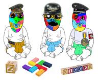 1488 3soyjaks alphabet alphabet_blocks baby badge clothes colorful deformed full_body glasses hat helmet lego military mustache nazism nigger nipple oh_my_god_she_is_so_attractive open_mouth orange_eyes pacifier red_eyes redraw schutzstaffel sitting soot_colors soyjak soyjak_party stahlhelm stubble subvariant:gerald subvariant:jacobson swastika tattoo text variant:a24_slowburn_soyjak variant:cobson z_(russian_symbol) // 1135x920 // 542.9KB