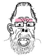 angry beard big_forehead ear glasses hair merge monkey soyjak stubble variant:bernd variant:israeli_soyjak variant:markiplier_soyjak variant:pissluffare variant:reaction_soyjak // 666x888 // 31.5KB