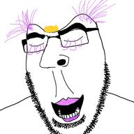 closed_eyes no_brain purple_hair variant:cobson woman // 721x720 // 99.8KB