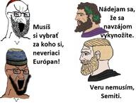 2soyjaks brown_skin clothes hat islam jewish_nose judaism mediterrenean niggerbabble nordic nordic_chad slovakia text variant:soyak // 768x581 // 77.3KB