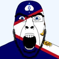 american_samoa angry animal beard bird blue_eyes eagle facial_mark flag flag:american_samoa flag:israel forehead_mark glasses hair israel looking_at_you open_mouth queen_of_spades soyjak spade star_of_david stubble subvariant:cobson_front2 subvariant:spadeson template territory thick_eyebrows united_states variant:cobson // 800x800 // 81.0KB