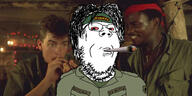 bloodshot_eyes blunt clothes film glasses hair marijuana movie platoon soyjak stubble text variant:gapejak vietnam vietnam_war weed willem_dafoe // 1280x640 // 629.8KB