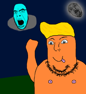 alien arms_up blond donald_trump grass moon night nipple no_glasses orange_skin stubble subvariant:flubbert tongue tongue_out ufo variant:cobson variant:norwegian variant:troonjak // 721x789 // 106.7KB