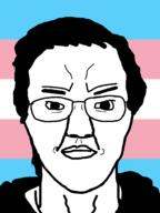 assassination closed_mouth glasses hoodie subvariant:crooksjak thomas_matthew_crooks transgender_flag variant:chudjak // 1280x1711 // 20.1KB