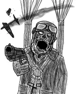 aircraft clothes drawing falling holding_pistol meta:tagme open_mouth parachute pilot schizo subvariant:schizojak variant:markiplier_soyjak // 3510x4304 // 2.7MB