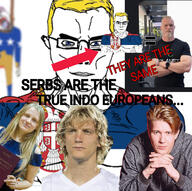 albania balkan blue_eyes buff europe flag flag:serbia kosovo_is_serbia meme serbia subvariant:muscular_chud text trend:aryan variant:chudjak yellow_hair // 1179x1174 // 1.2MB