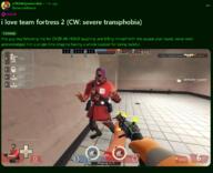 ack badge caption game hanging laughing rtf2shitposting reddit screenshot soldier suicide team_fortress_2 tranny transgender_flag valve variant:bernd video_game wig // 770x626 // 545.8KB
