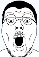 glasses hair soyjak stubble variant:pudding_soyjak // 516x756 // 12.8KB