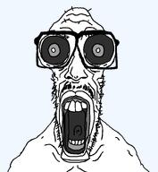 artist:sisa9000 beard detailed eyes gape glasses grayscale greyscale hair open_mouth series:remastered_soyjaks shading shocked stubble template transparent_background variant:mentaljak // 1200x1300 // 44.0KB