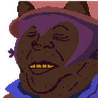 brown_skin cat_ear clothes eyes_closed hair happy hat jimbo_(namefag) jimbo_(user) jimbrap lips meta:namefags niko_(oneshot) oneshot pixel_art series:jimbo_emotes smile variant:alicia yellow_sclera yellow_teeth // 97x97 // 1.4KB