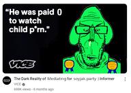 'p award child_sexual_abuse_material closed_mouth drool ear glasses green_skin janny mediator nose stubble subvariant:euromutt variant:markiplier_soyjak vice youtube // 556x395 // 106.9KB
