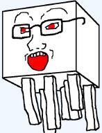 angry artist:anonymous_sage! ghast glasses minecraft open_mouth red_eyes soyjak teeth variant:soyak // 553x724 // 24.1KB