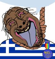 1453 2soyjaks bloodshot_eyes brimmiest_comments_section☣️☣️☣️_do_not_enter☣️☣️☣️ brown_skin brown_troonjak crying glasses greece greecearyan greek_flag greekroach greeks hanging happy korg_(namefag) obsessed obsessed_faggot open_mouth rope shitskin smile soyjak stubble subvariant:euromutt suicide tongue trend:slopjak variant:bernd variant:markiplier_soyjak // 1001x1070 // 691.5KB