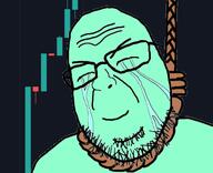 closed_eyes closed_mouth crying cryptocurrency green_skin hanging rope smile soyjak stubble variant:shotjak // 417x339 // 55.4KB